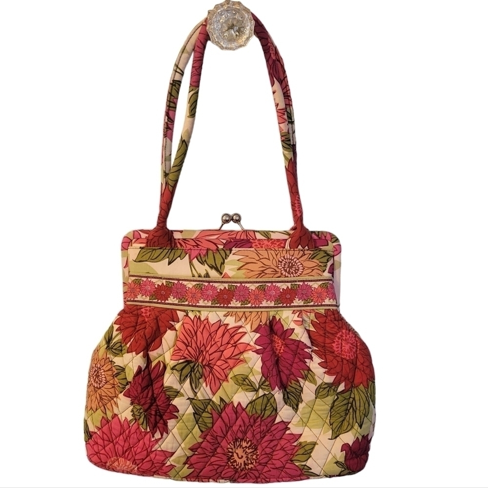 Vera Bradley Hello Dahlia Frame Bag Satchel Tote Bowler
